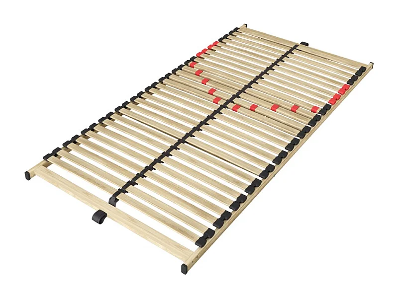 Sommier ZITTARO – 28 lattes – 90x190 cm – Finition chêne et noir – Confort durable et format pratique