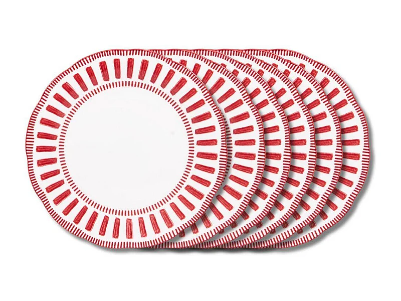 Assiette plate Napoli rouge 27 cm (lot de 6)