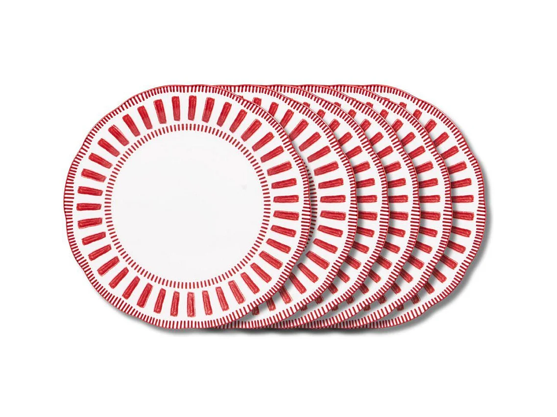 Assiette plate Napoli rouge 27 cm (lot de 6)