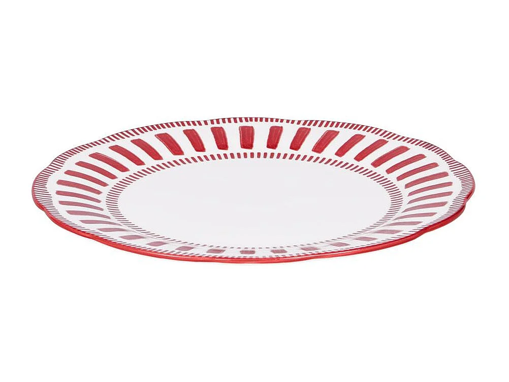Assiette plate Napoli rouge 27 cm (lot de 6)
