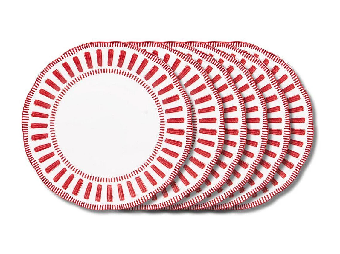 Assiette plate Napoli rouge 27 cm (lot de 6)