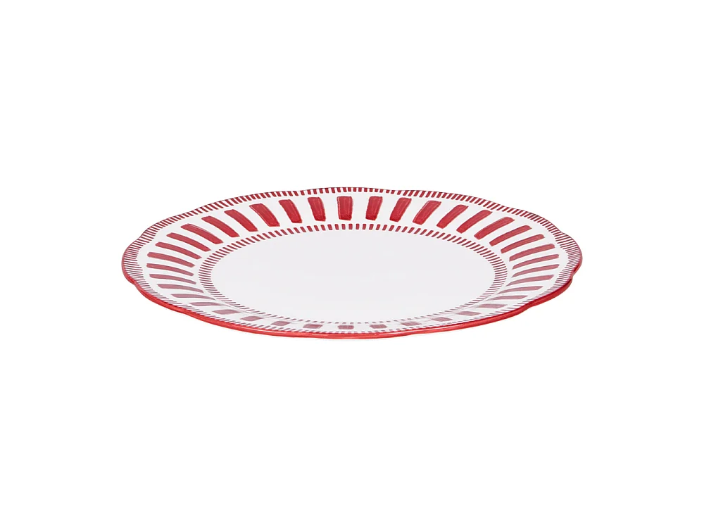 Assiette plate Napoli rouge 27 cm (lot de 6)