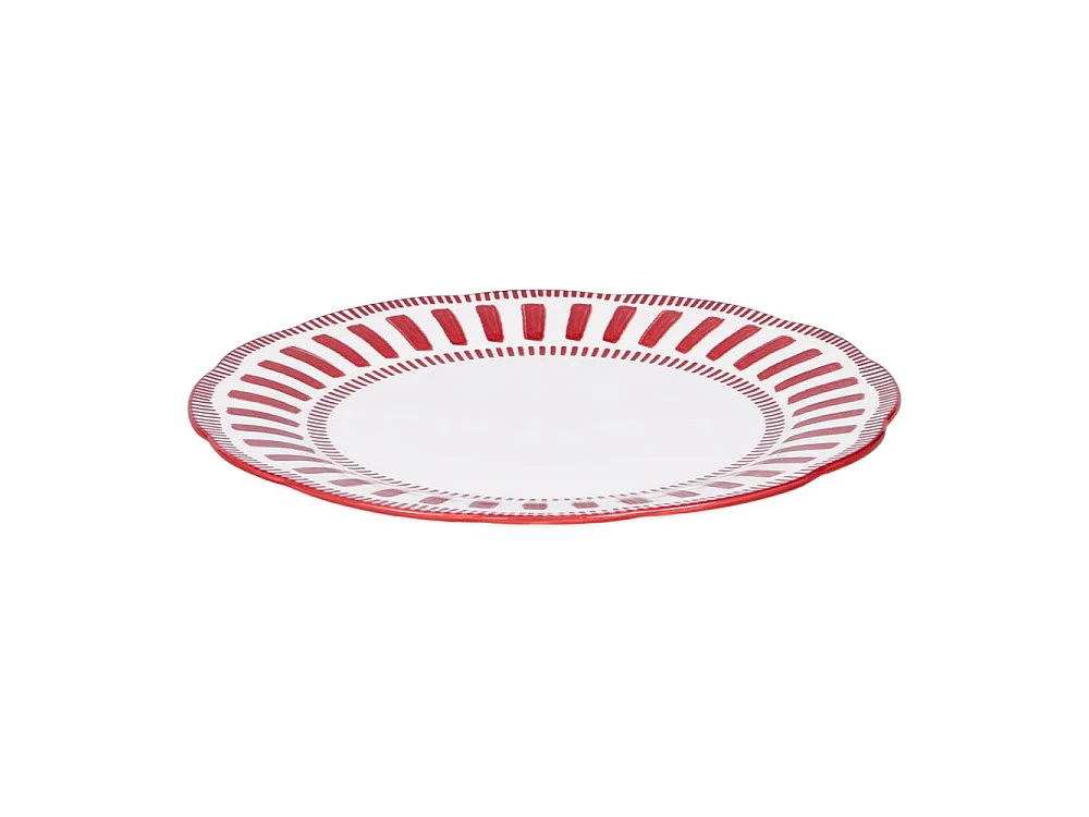 Assiette plate Napoli rouge 27 cm (lot de 6)