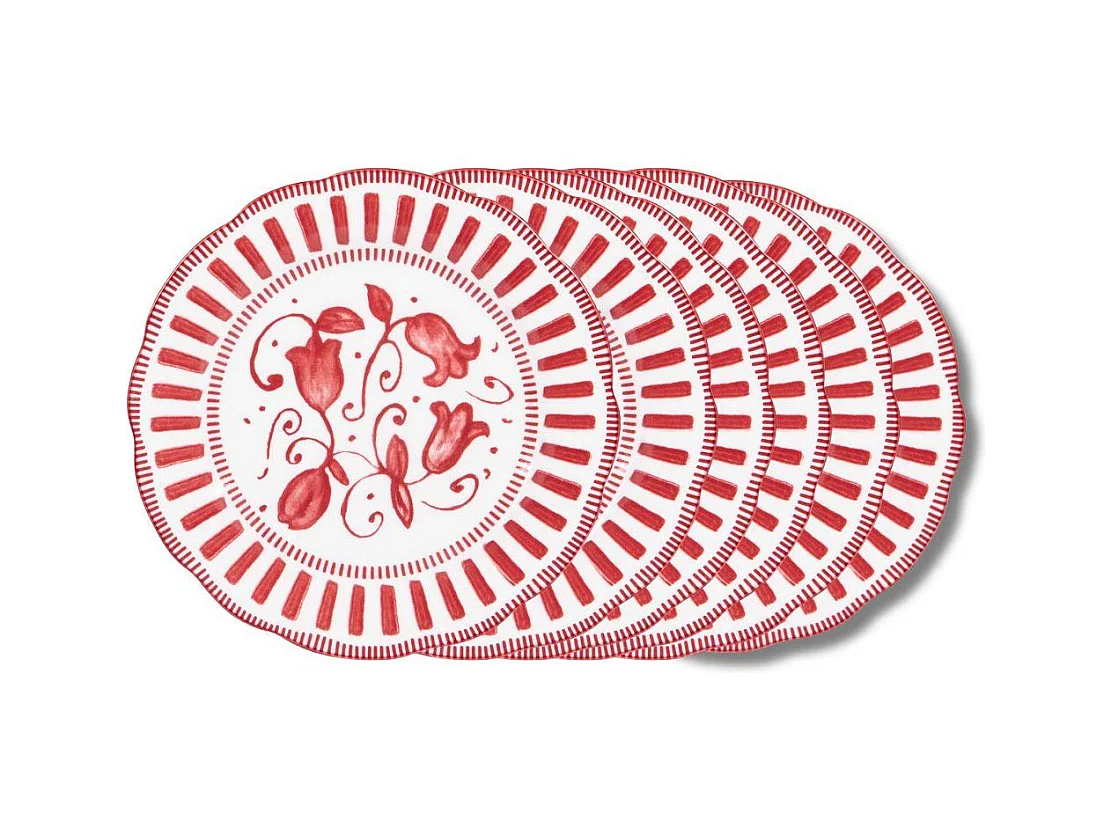 Assiette à dessert Napoli rouge 21 cm (lot de 6)