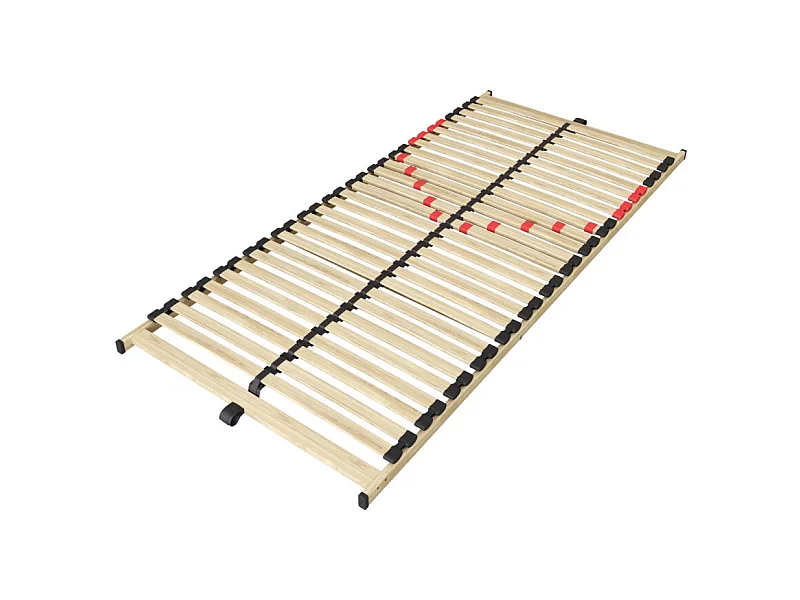 Sommier ZITTARO – 28 lamas – 90x200 cm – Acabado en roble y negro – Soporte firme y diseño sobrio