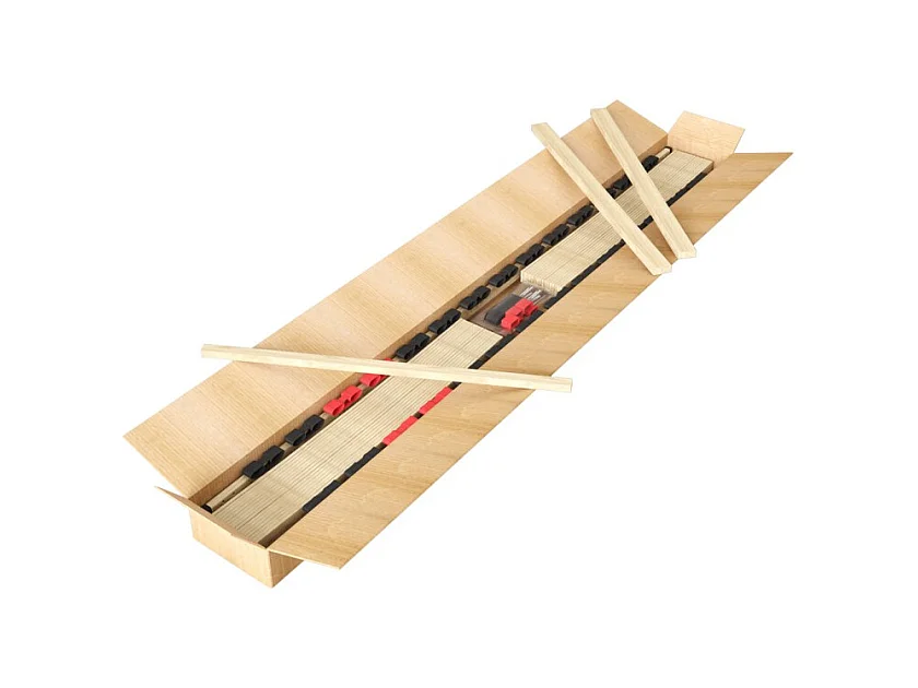 Sommier ZITTARO – 28 lamas – 90x200 cm – Acabado en roble y negro – Soporte firme y diseño sobrio