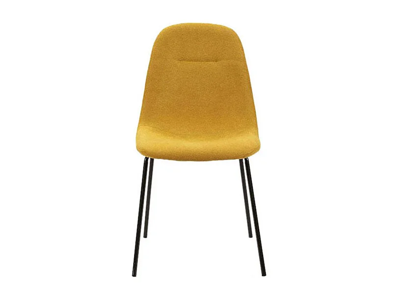 Set 4 Sedie in tessuto Gialla con piedi in metallo