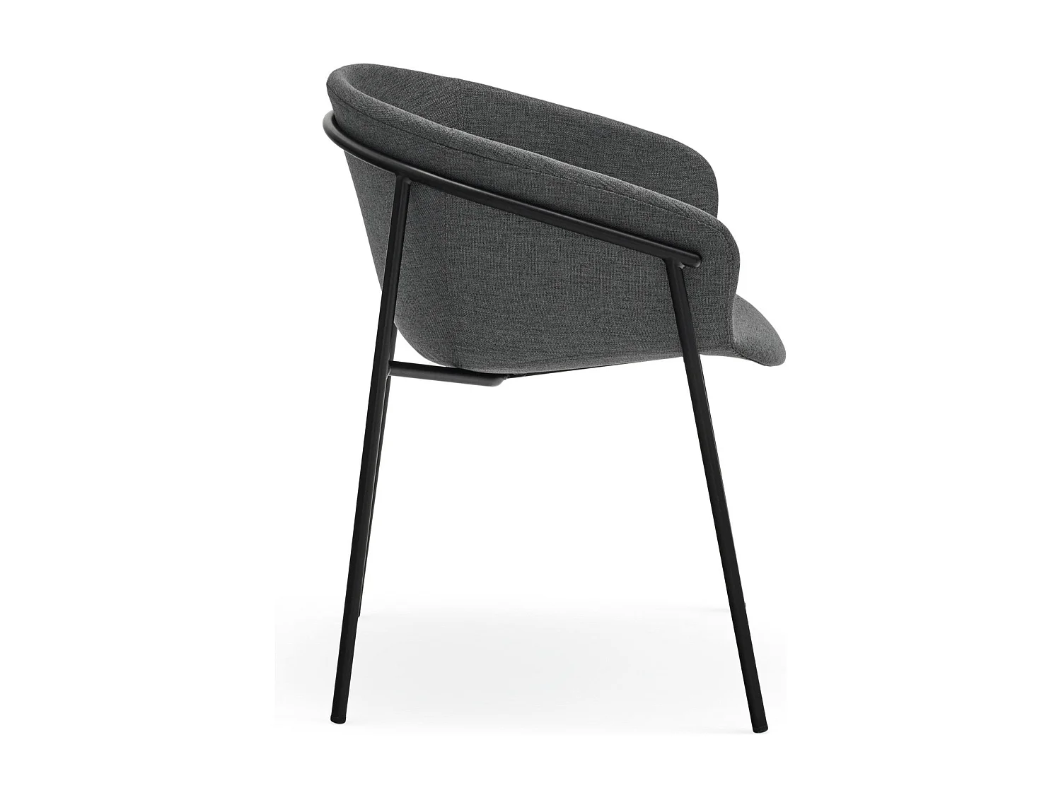 Lot de 2 chaises en polyester gris foncé 66x79 h47 cm