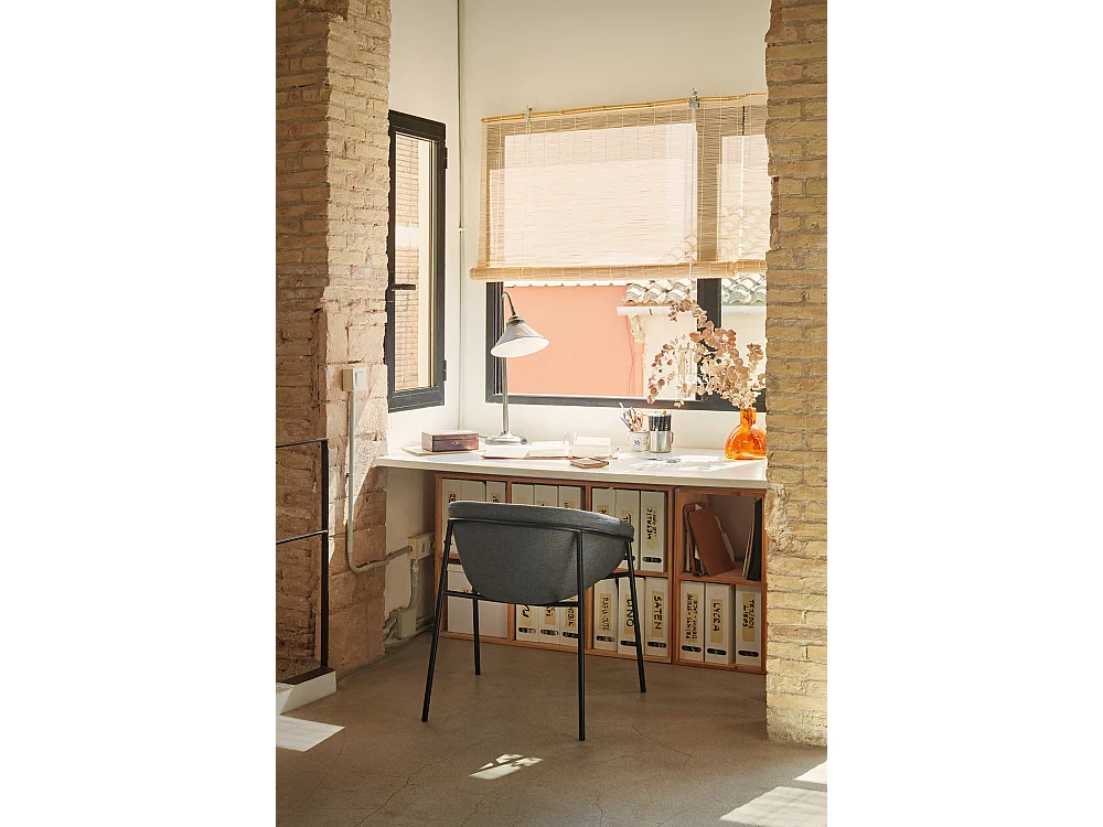 Conjunto de 2 cadeiras de poliéster cinza escuro 66x79 h47 cm