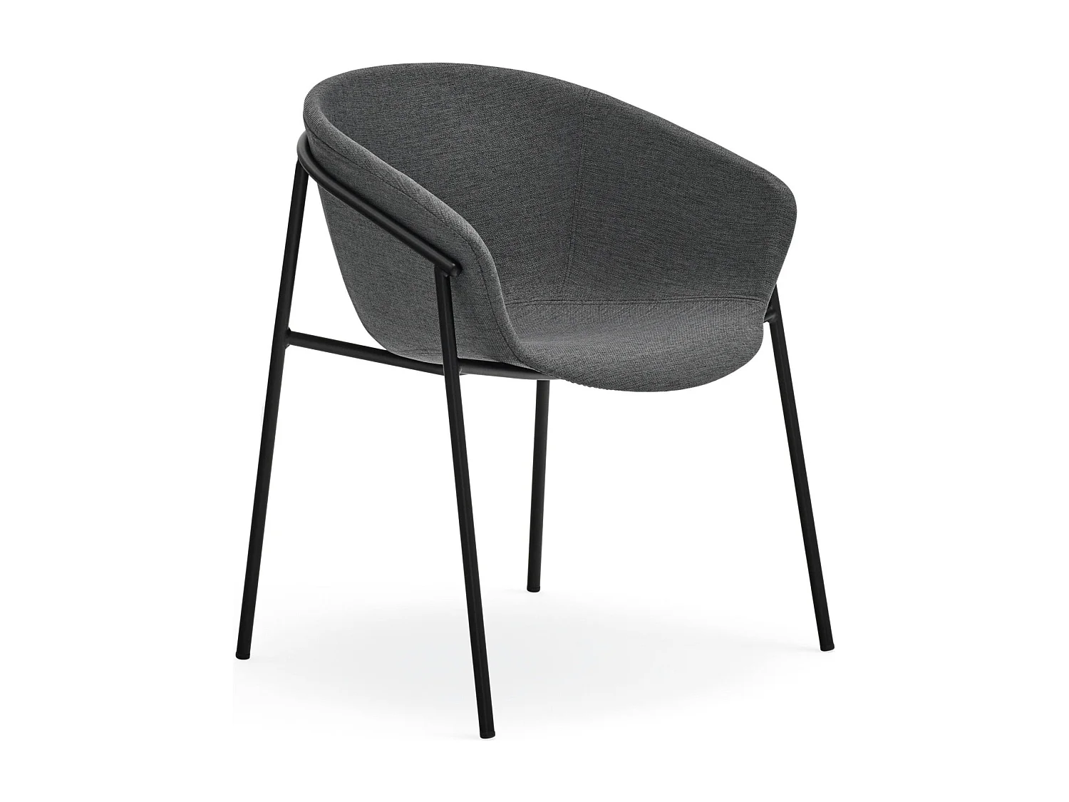 Conjunto de 2 cadeiras de poliéster cinza escuro 66x79 h47 cm