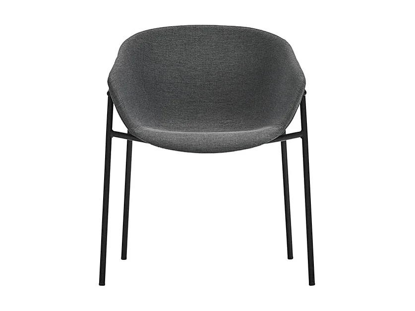 Conjunto de 2 cadeiras de poliéster cinza escuro 66x79 h47 cm