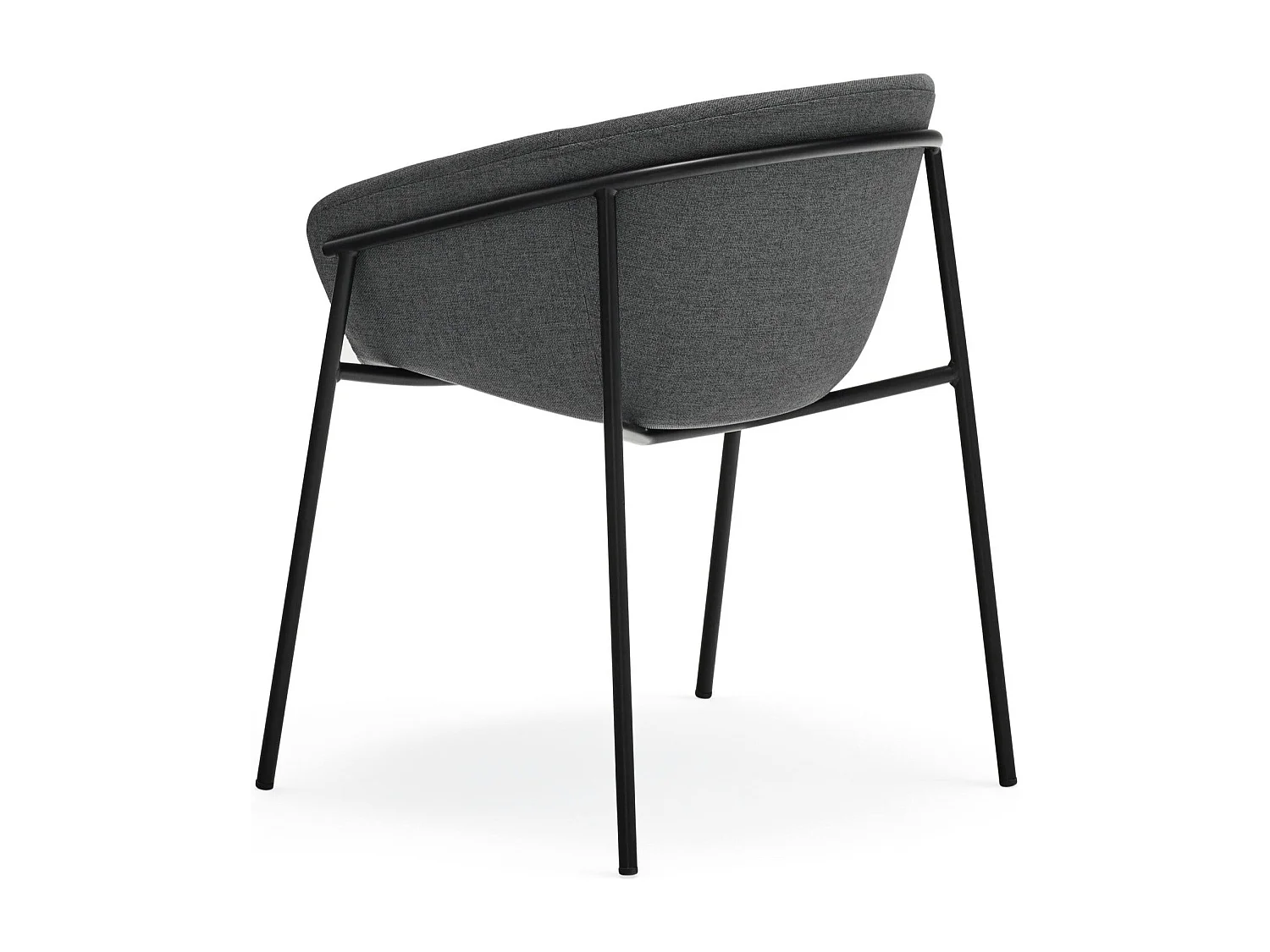 Conjunto de 2 cadeiras de poliéster cinza escuro 66x79 h47 cm