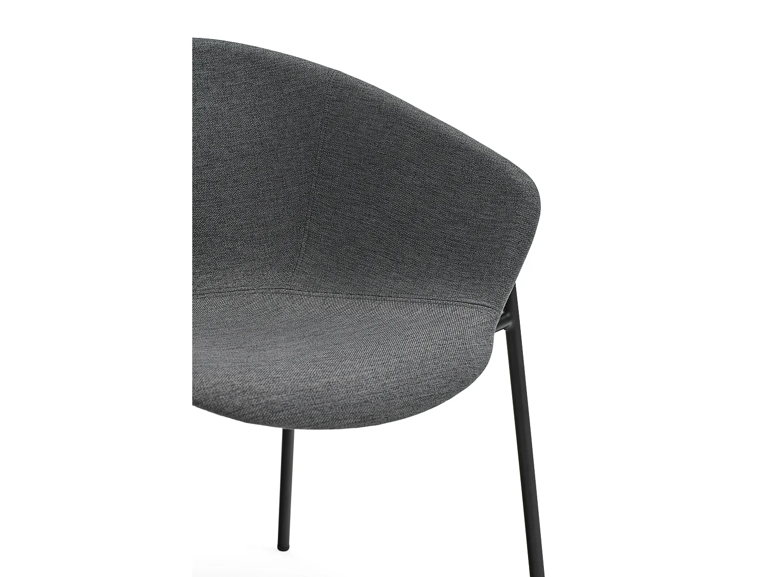 Conjunto de 2 cadeiras de poliéster cinza escuro 66x79 h47 cm