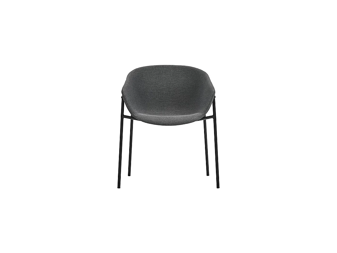 Set mit 2 dunkelgrauen Polyesterstühlen 66x79 h47 cm