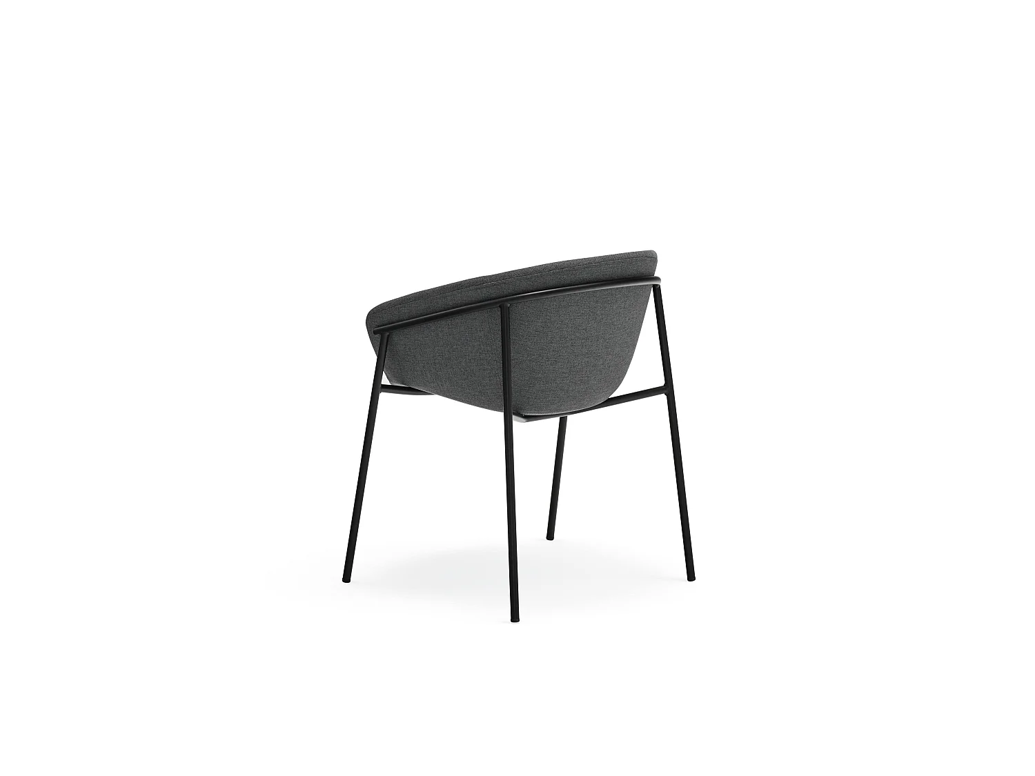 Set mit 2 dunkelgrauen Polyesterstühlen 66x79 h47 cm