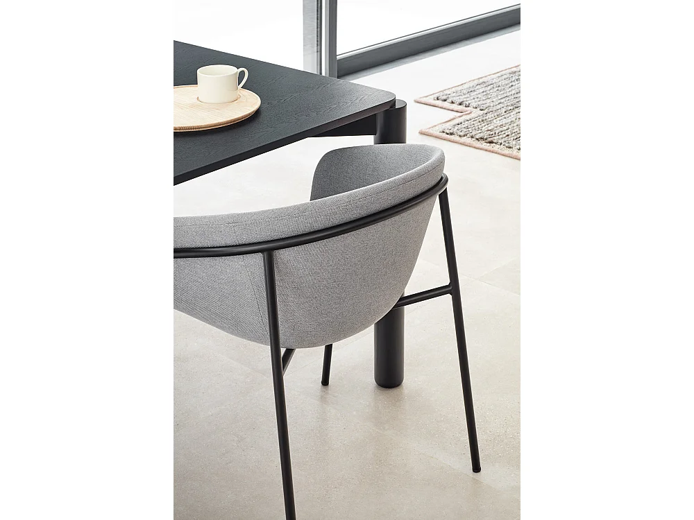 Kavel van 2 ligstoelen in polyester grijs clair 66x79 h47 cm