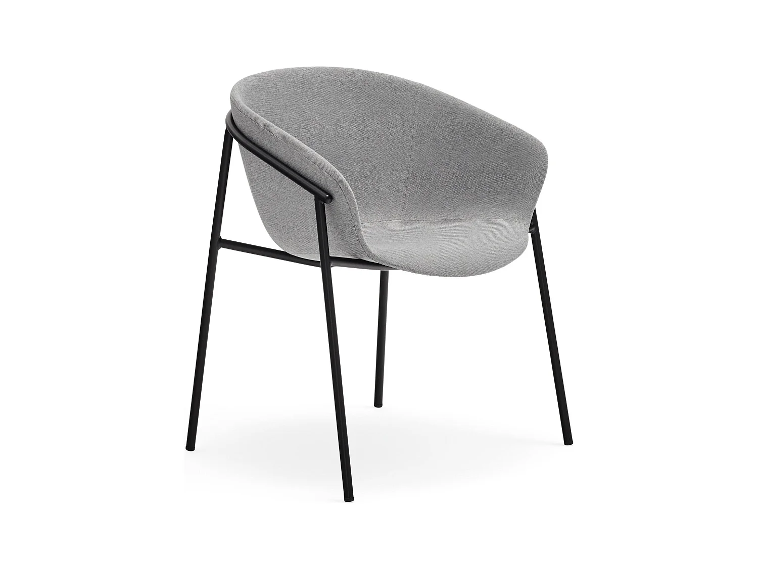 Lot de 2 chaises en polyester gris clair 66x79 h47 cm