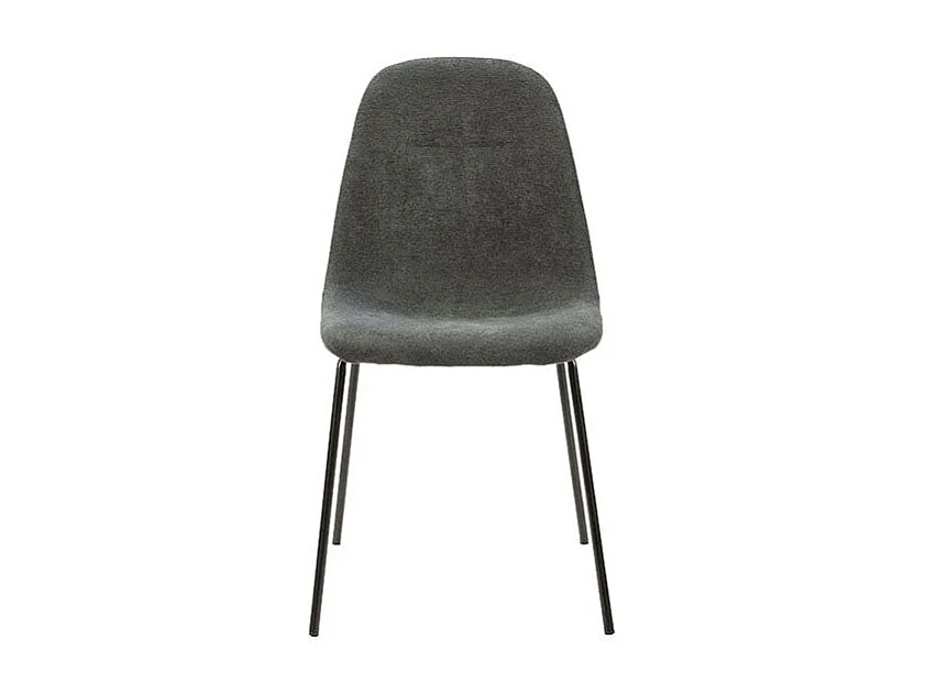 Lot de 4 chaises en tissu gris pieds métal