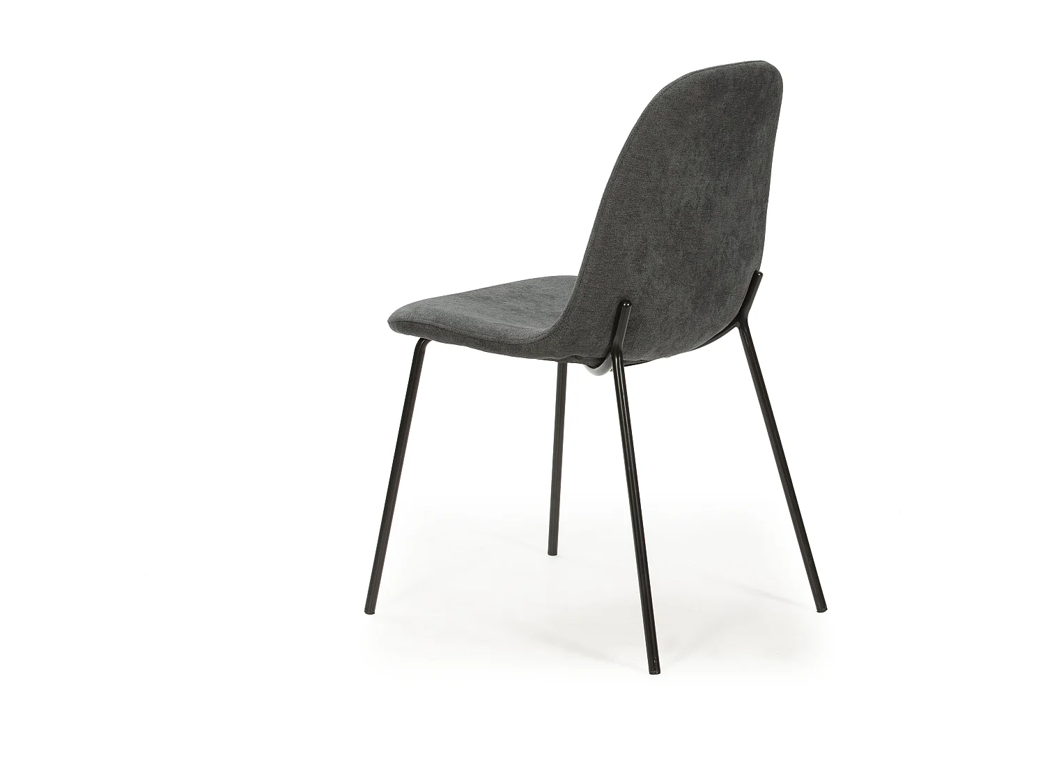 Lot de 4 chaises en tissu gris pieds métal