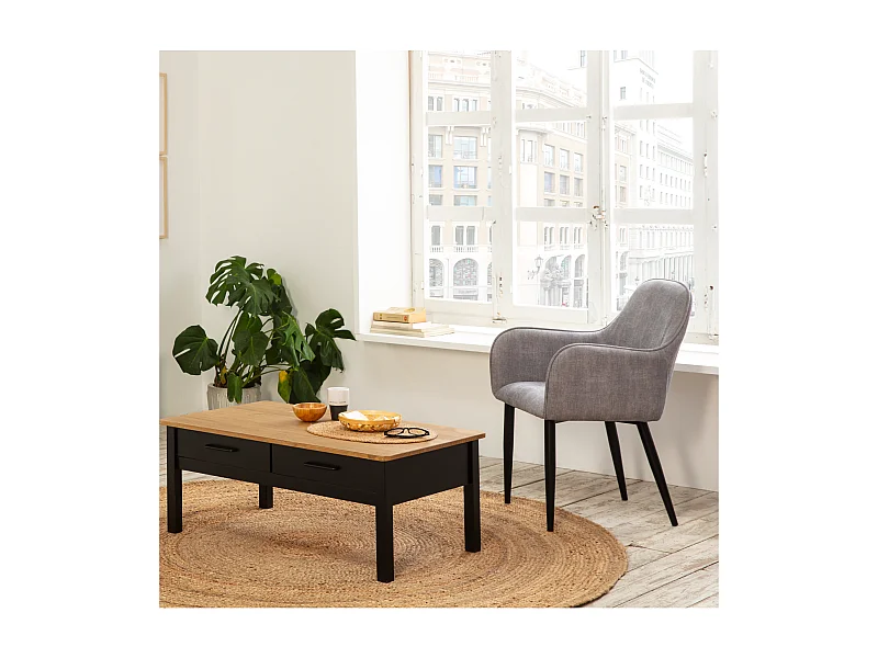 Lot de 2 chaises en polyester gris clair