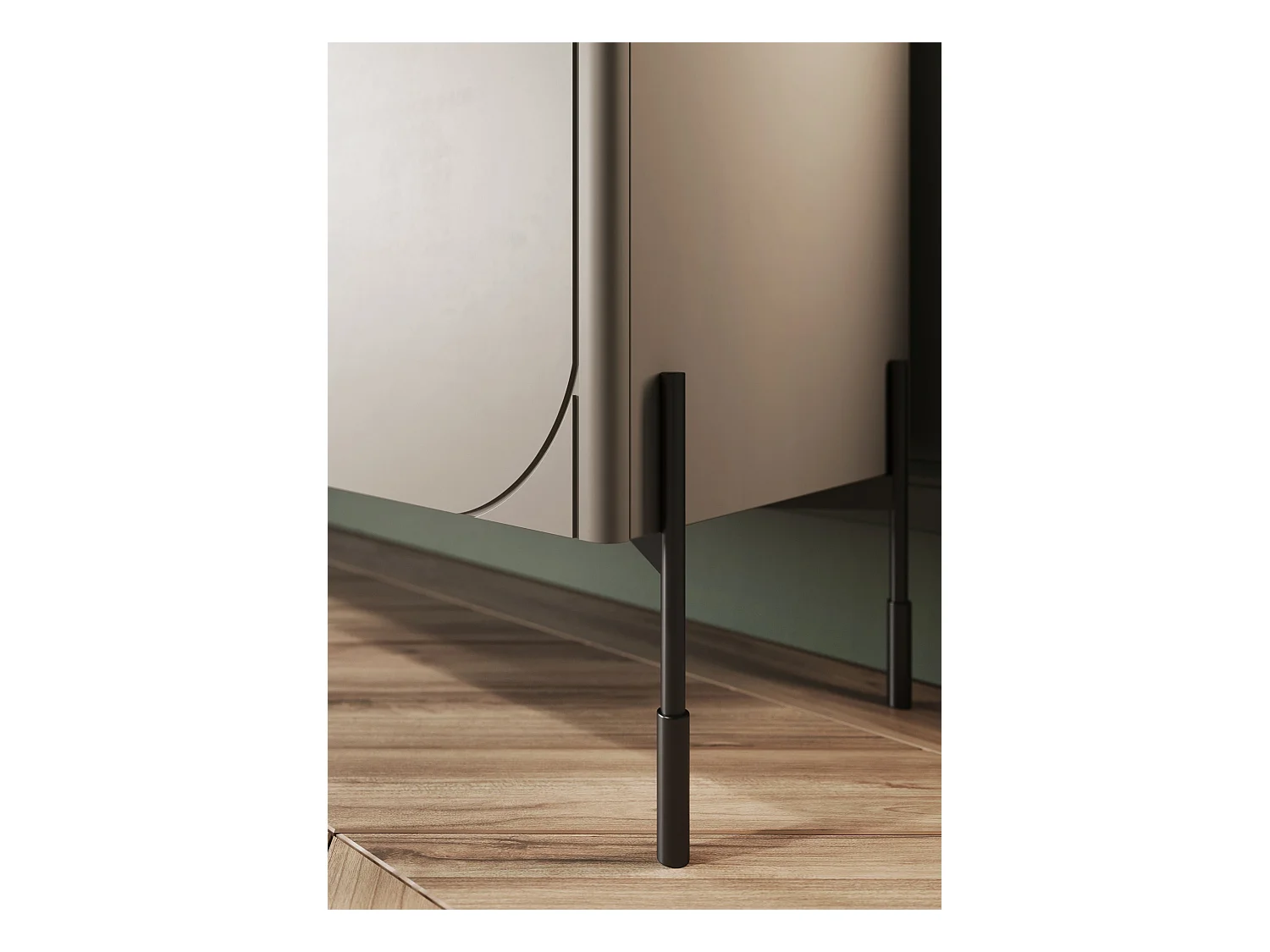 Vitrine 2 portes avec pied métal cachemire 104x200 cm