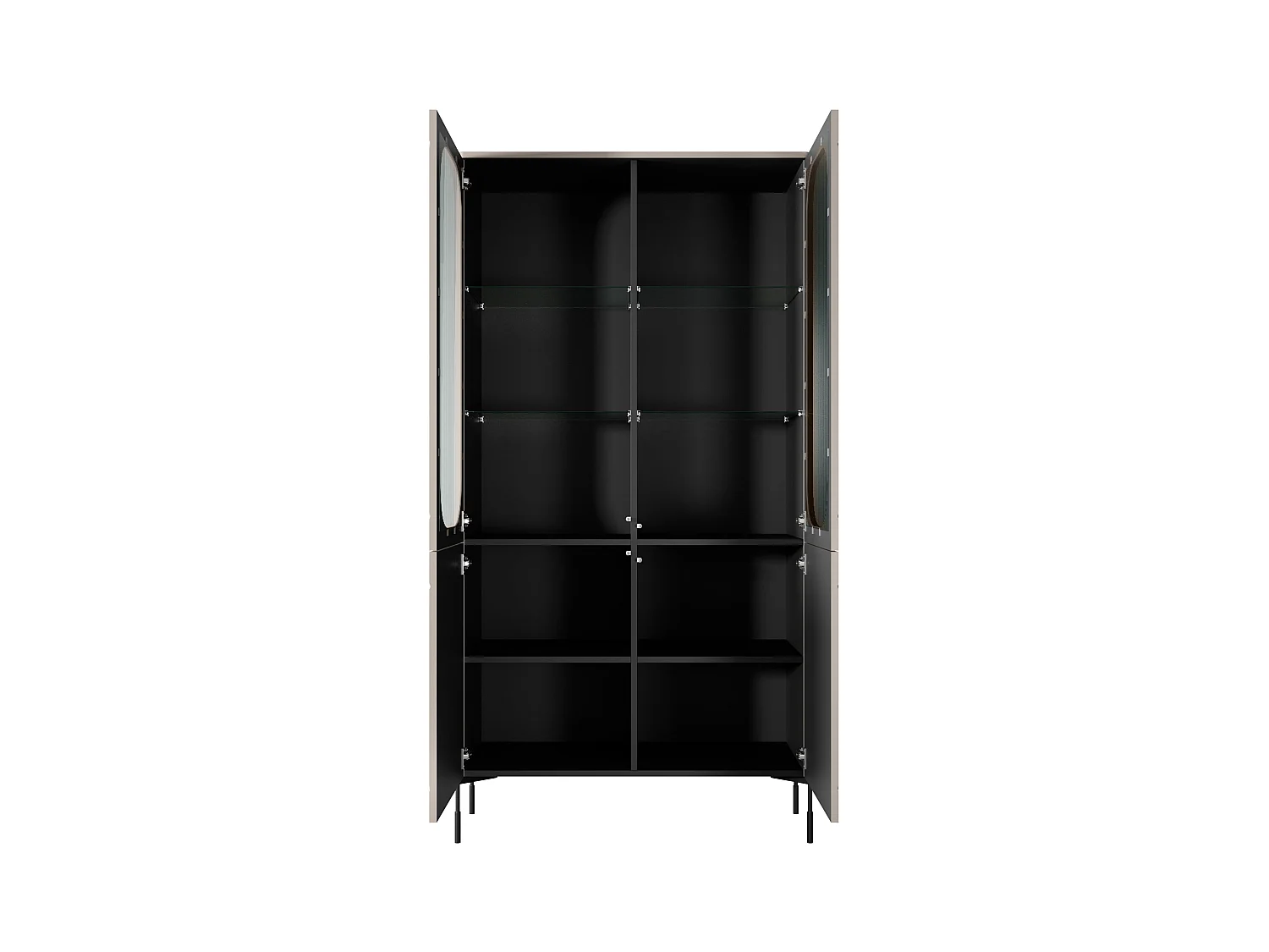 Vitrine 2 portes avec pied métal cachemire 104x200 cm