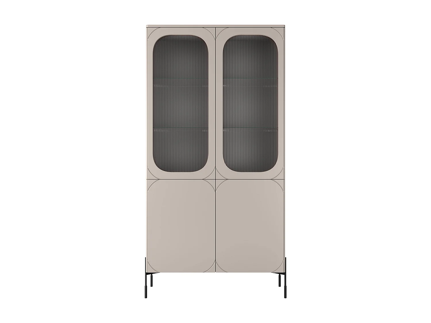 Vitrine 2 portes avec pied métal cachemire 104x200 cm