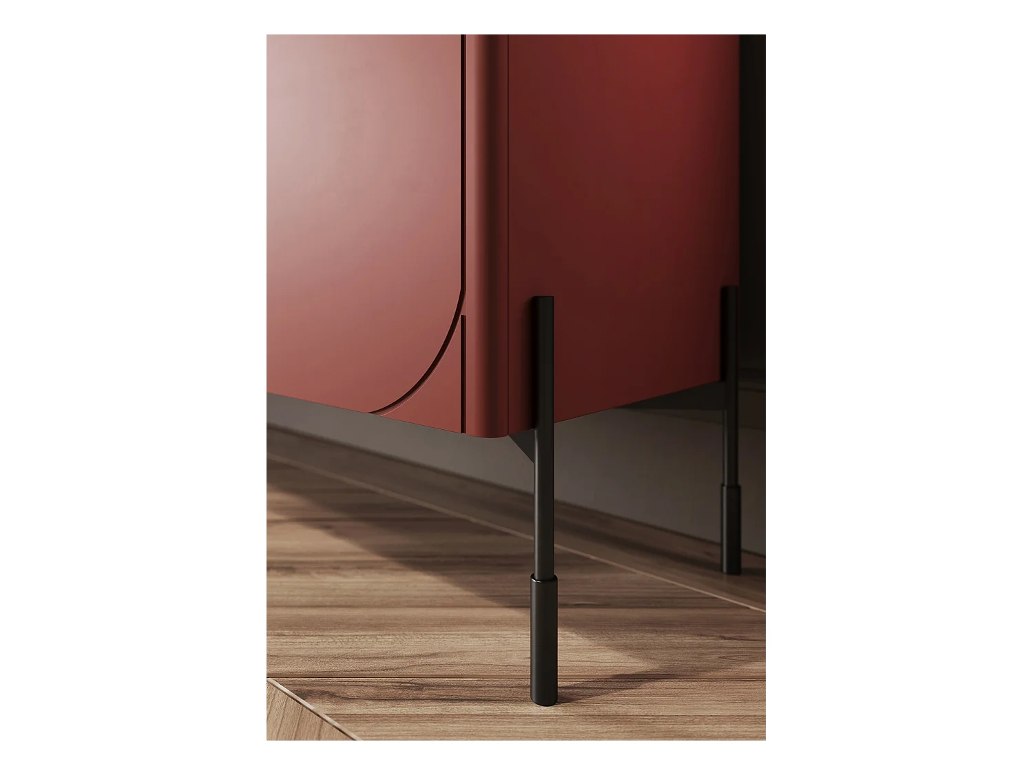 Vitrine 2 portes avec pied en métal bordeaux 104x200 cm