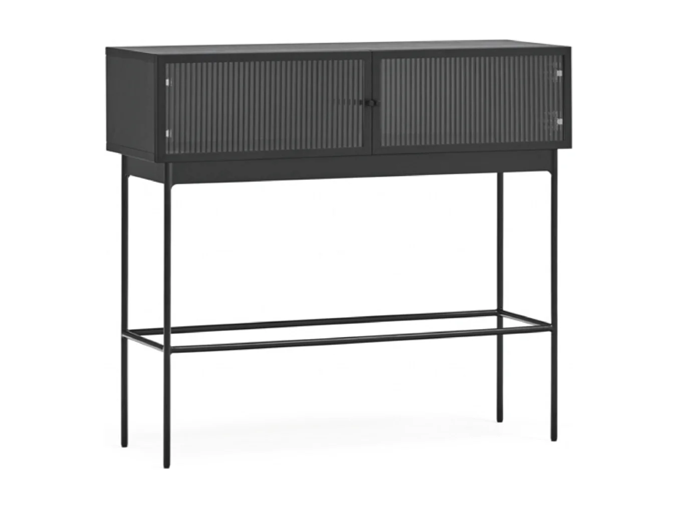 Consola 2 portas preta 100x36 cm