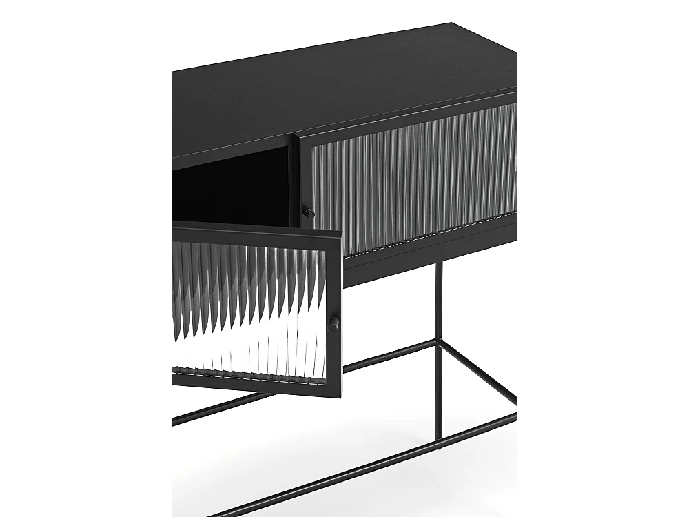 Consola 2 portas preta 100x36 cm