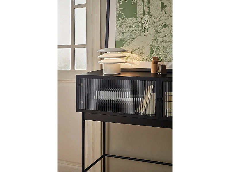 Consola 2 portas preta 100x36 cm