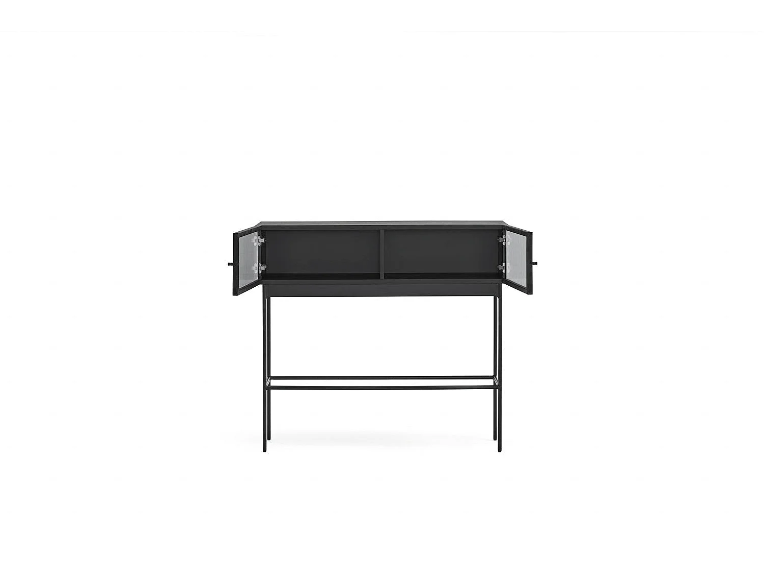 Consola 2 portas preta 100x36 cm