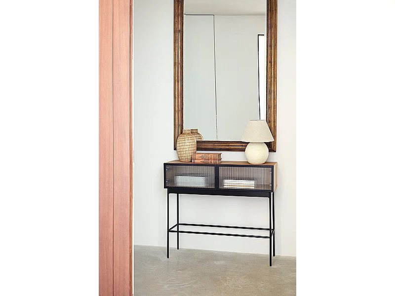 Consola 2 portas carvalho 100x36 cm