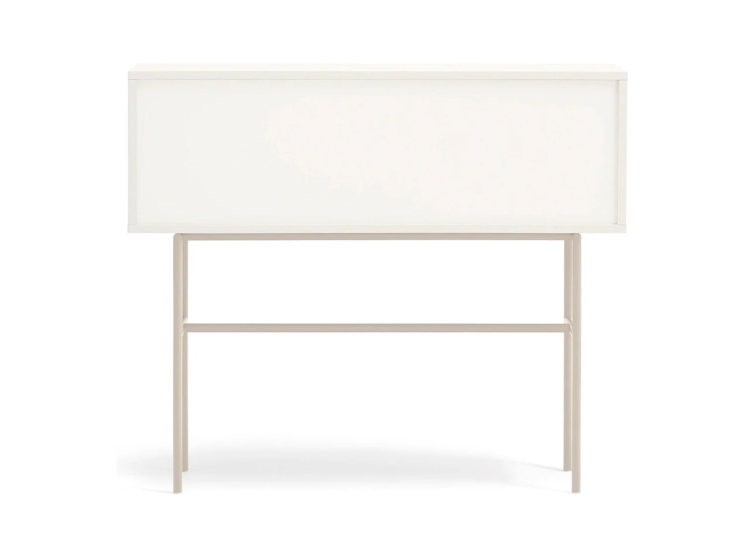 Consolle 2 cassetti e anta scorrevole laccata crema 110x90 cm