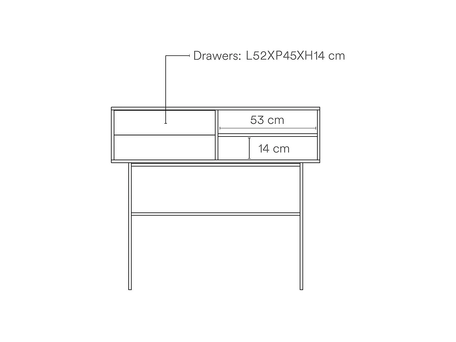 Console avec 2 tiroirs et porte coulissante laquée crème 110x90 cm