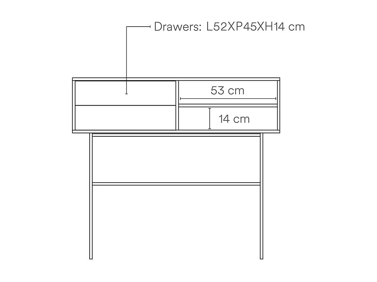 Console avec 2 tiroirs et porte coulissante laquée crème 110x90 cm