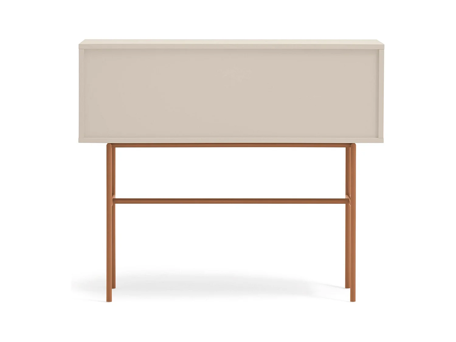 Konsole mit 2 Schubladen und Schiebetür, sandfarben lackiert, 110x90 cm