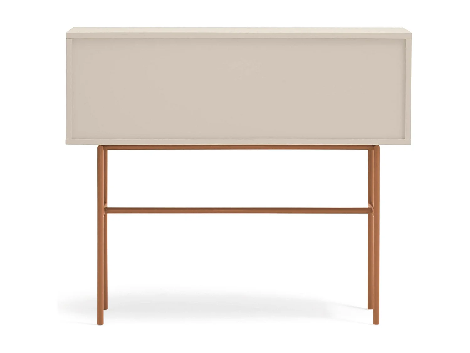 Consolle 2 cassetti e anta scorrevole laccata sabbia 110x90 cm