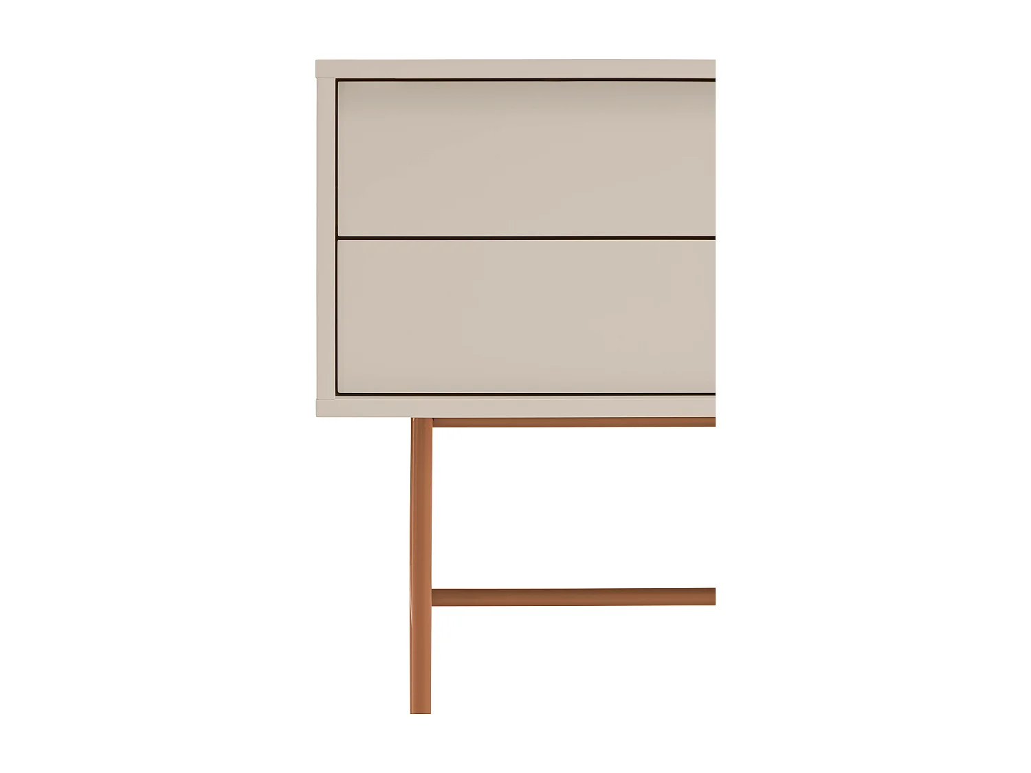 Consola 2 gavetas e porta de correr lacada areia 110x90 cm