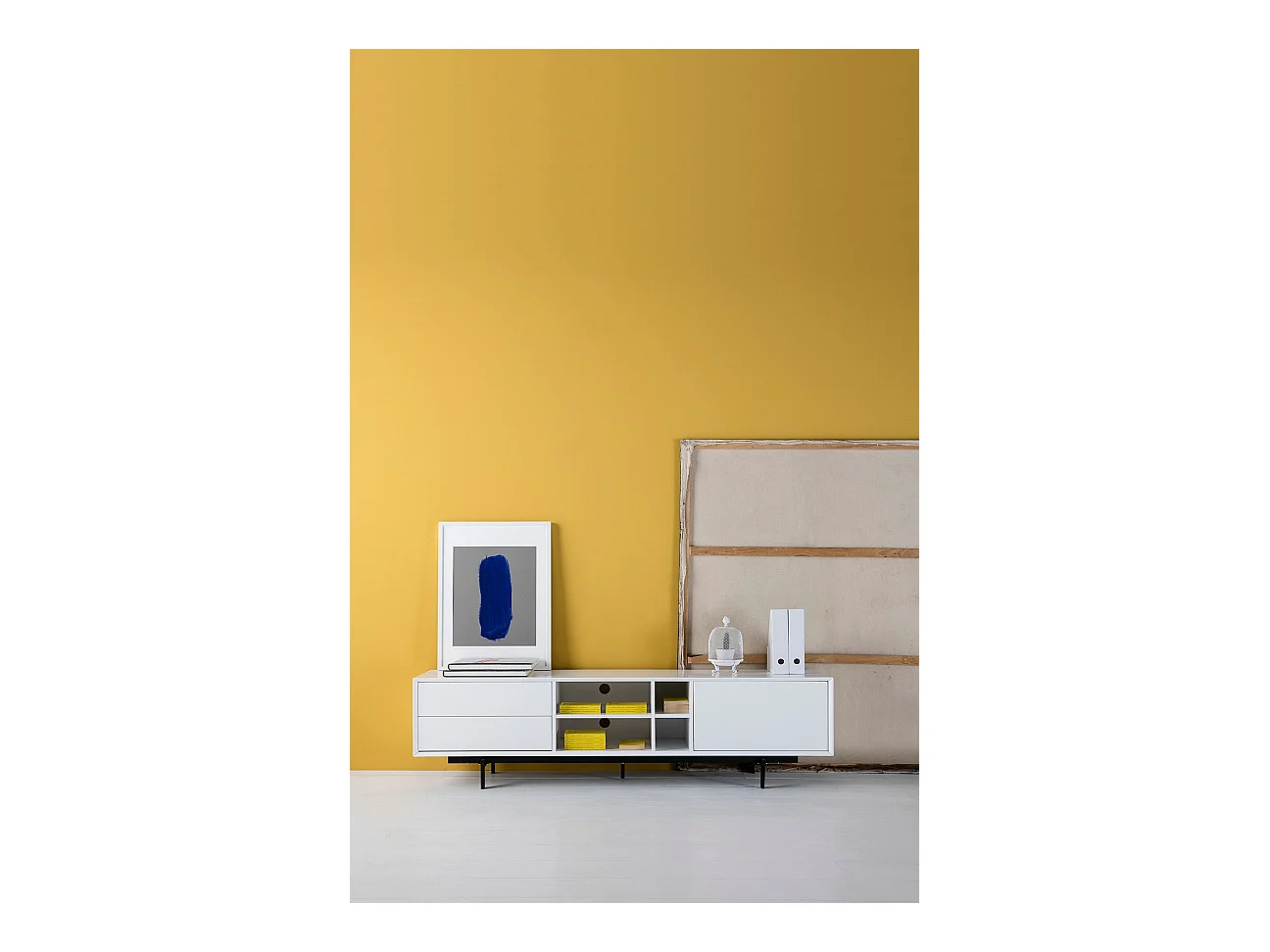 Witte tv-standaard 180 x 40 cm