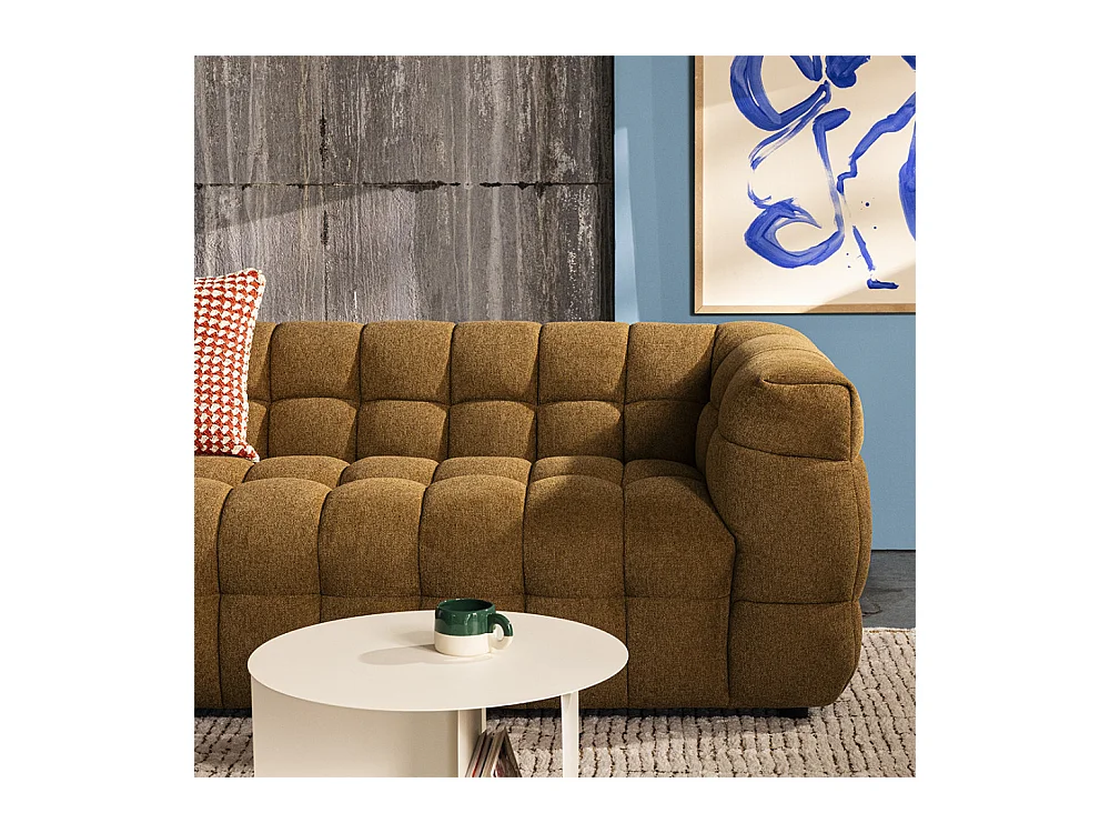 Bolly - Canapé droit 3 places en tissu - Bronze