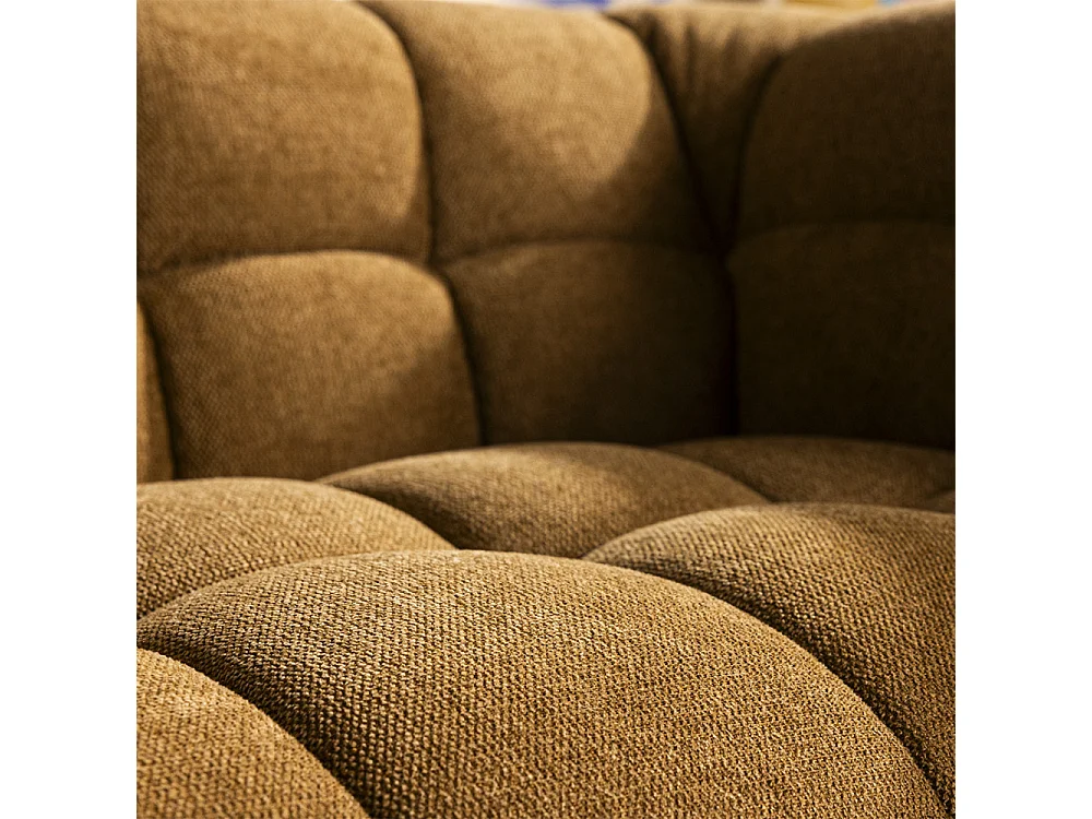 Bolly - Canapé droit 3 places en tissu - Bronze