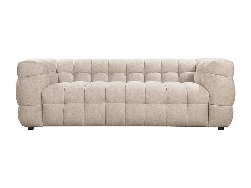 Bolly - Canapé droit 3 places en tissu - Beige chiné