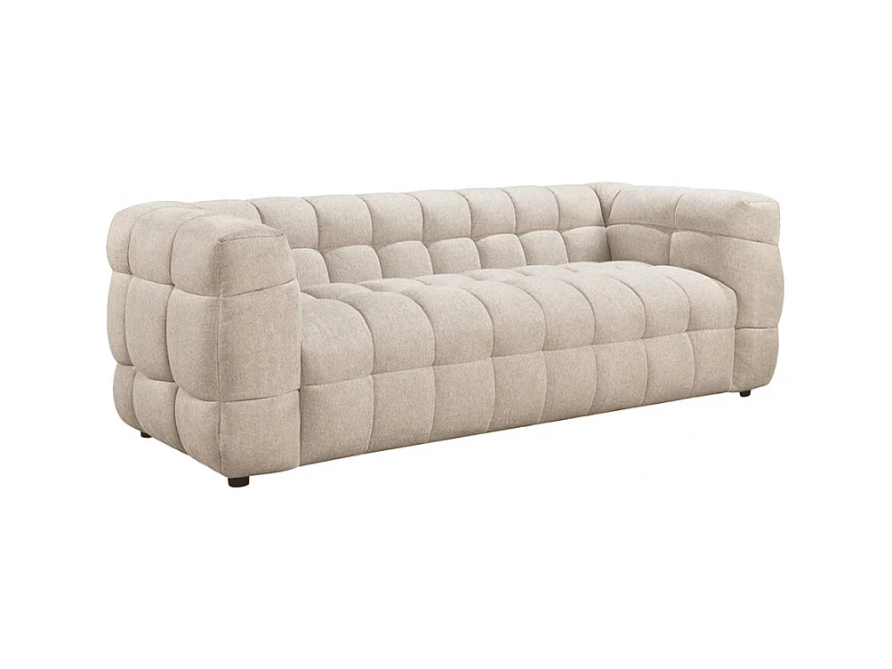 Bolly - Canapé droit 3 places en tissu - Beige chiné