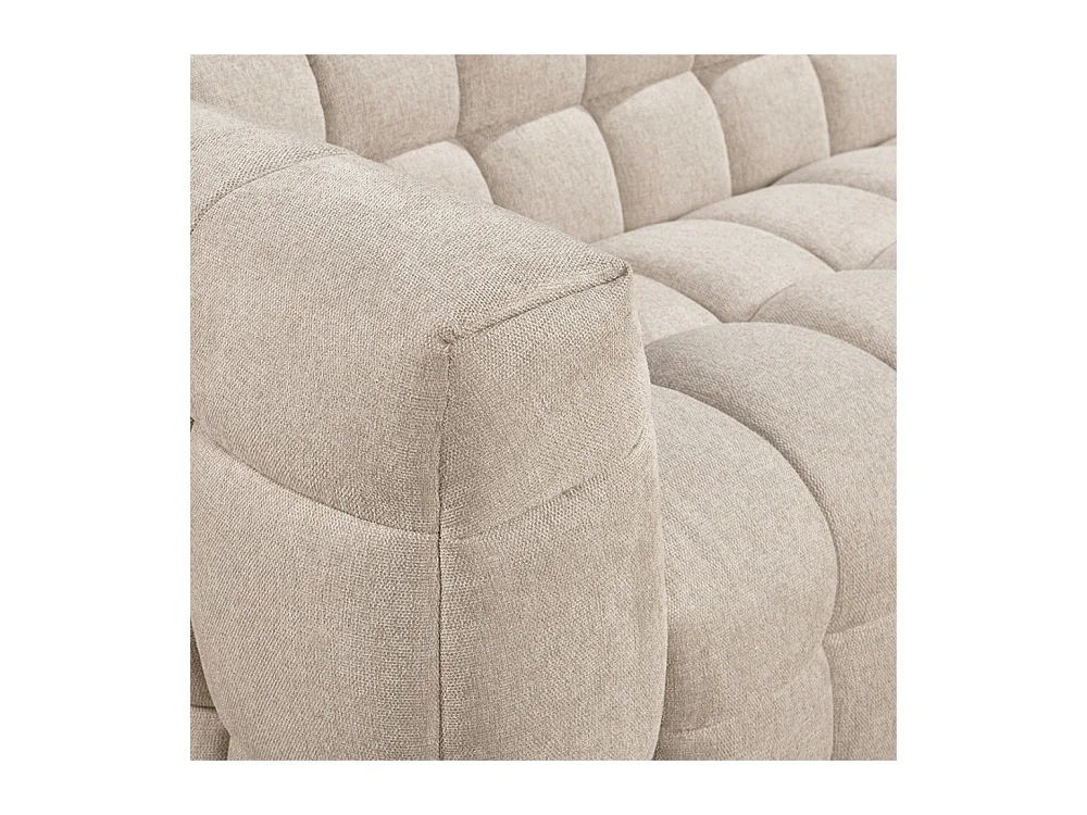 Bolly - Canapé droit 3 places en tissu - Beige chiné