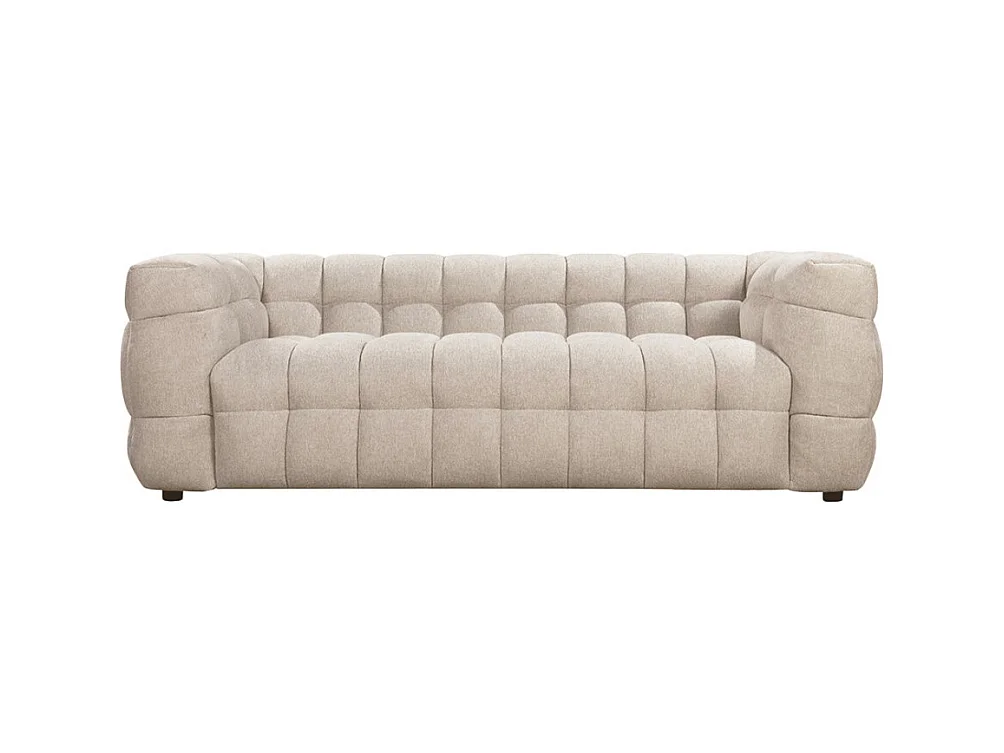 Bolly - Canapé droit 3 places en tissu - Beige chiné