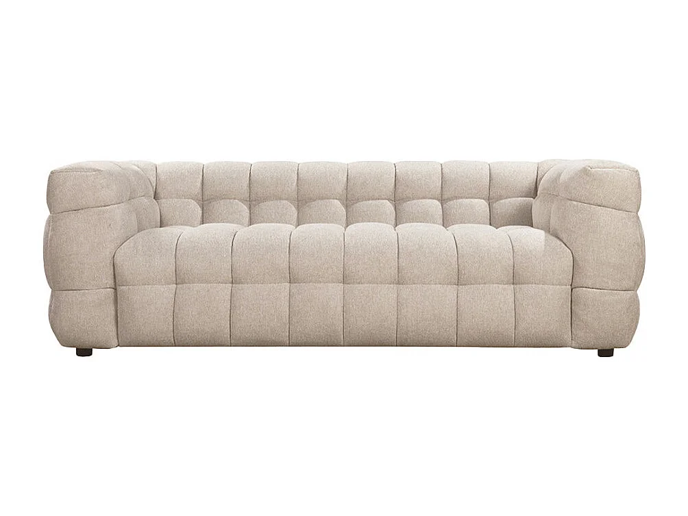 Bolly - Canapé droit 3 places en tissu - Beige chiné