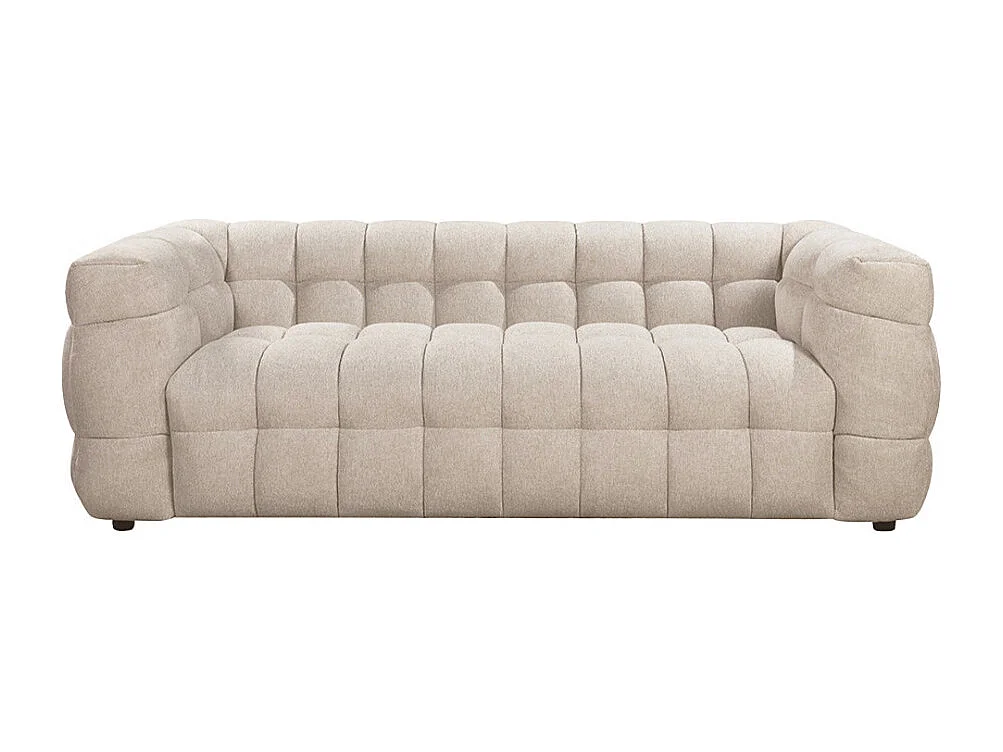 Bolly - Canapé droit 3 places en tissu - Beige chiné