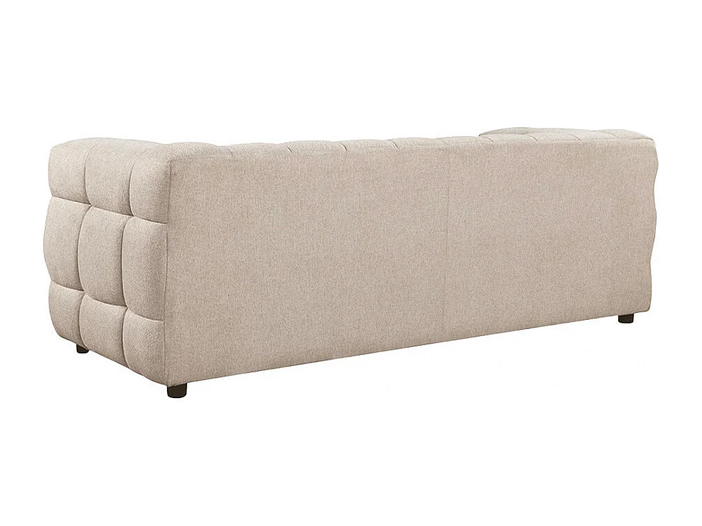 Bolly - Canapé droit 3 places en tissu - Beige chiné