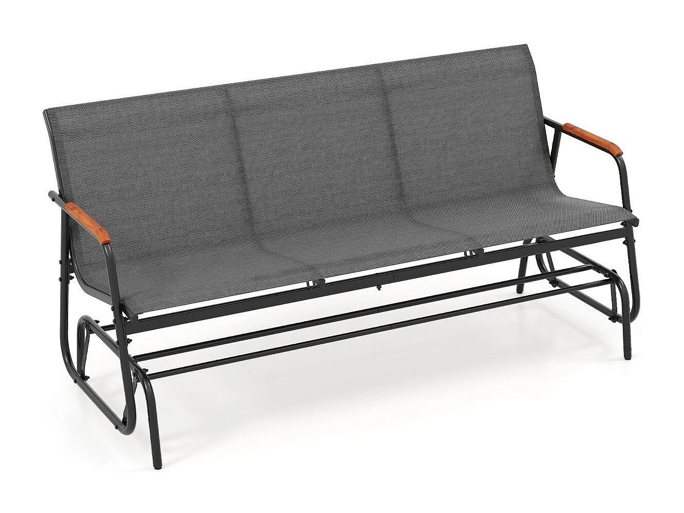 Gartenbank für 3 Personen mit Sanfter Gleitbewegung & Atmungsaktivem Stoffsitz Schaukelbank